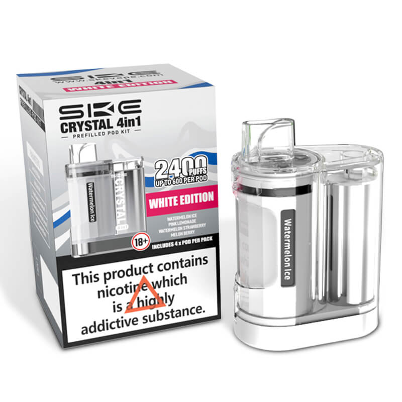 SKE Crystal 2400 White Edition 4-in-1 Prefilled Pod Vape Kit