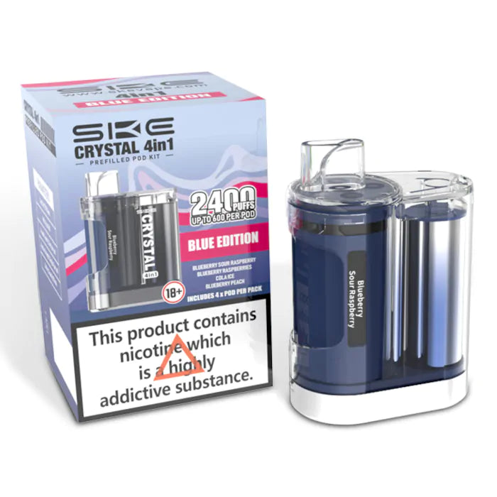 SKE Crystal 2400 Blue Edition 4-in-1 Prefilled Pod Vape Kit