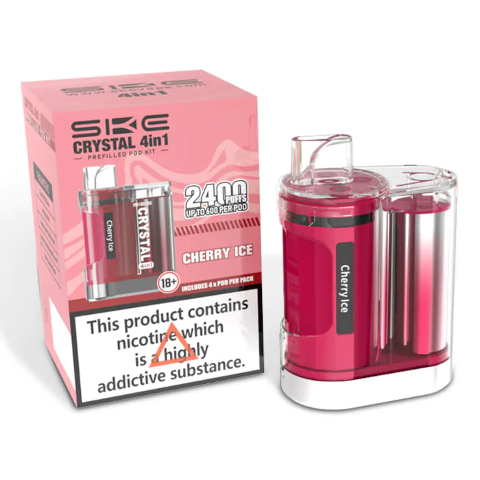 SKE Crystal 2400 Cherry Ice 4-in-1 Prefilled Pod Vape Kit