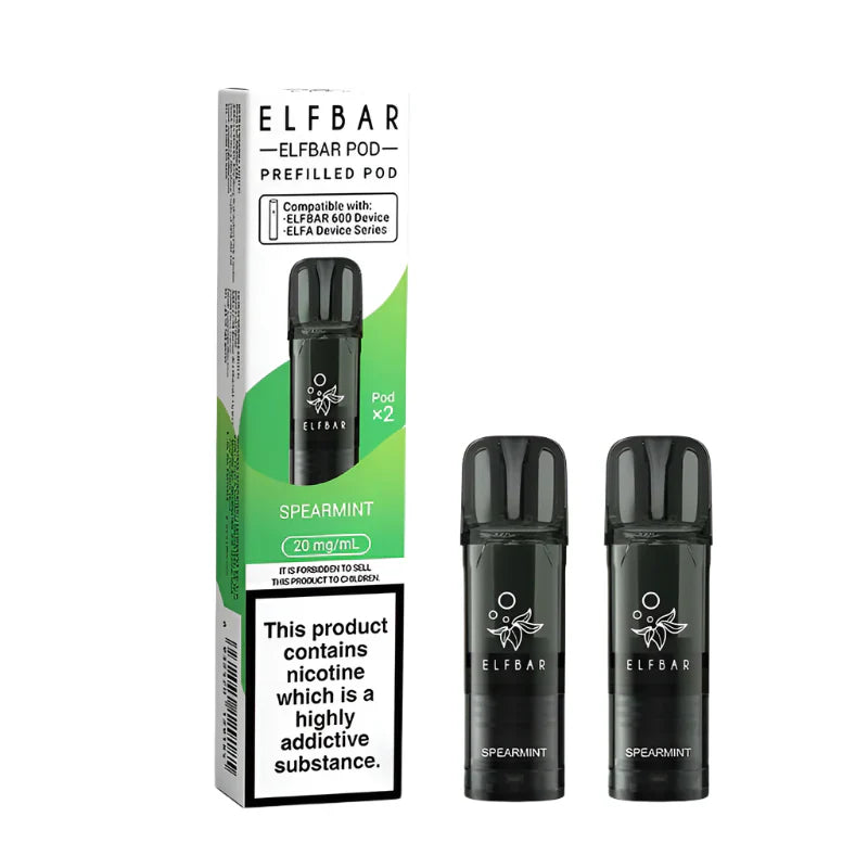 Elf Bar 600 Compliant Post June 1st Spearmint Prefilled Pods Pack of 2