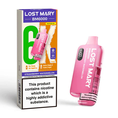Lost Mary BM6000 Strawberry Watermelon Compliant Post June 1st Refillable Pod Kit