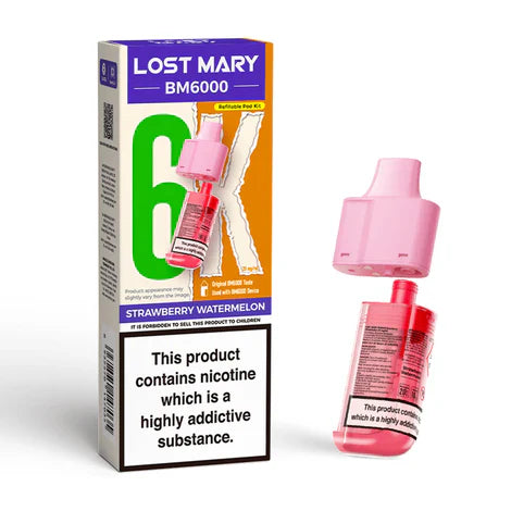 Lost Mary BM6000 Strawberry Watermelon Compliant Post June 1st Refillable Pod