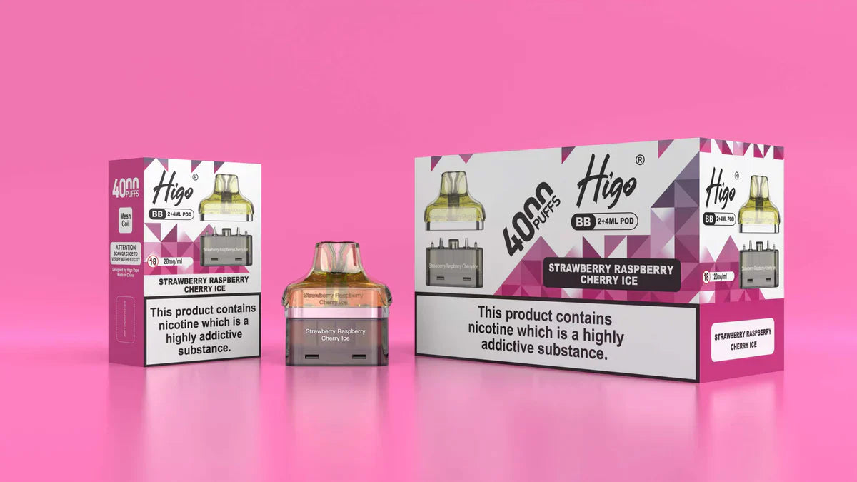 Higo BB Pod 20mg Strawberry Raspberry Cherry Ice