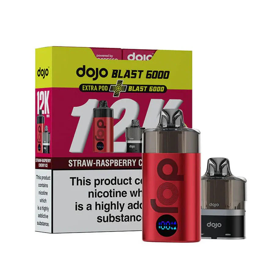 Vaporesso Dojo Blast 12K Straw Raspberry Cherry Ice Bundle Vape Kit
