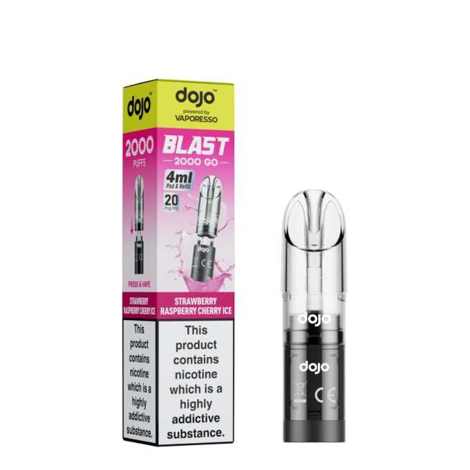 Vaporesso Dojo Blast 2000 Go Compliant Strawberry Raspberry Cherry Prefilled Pod