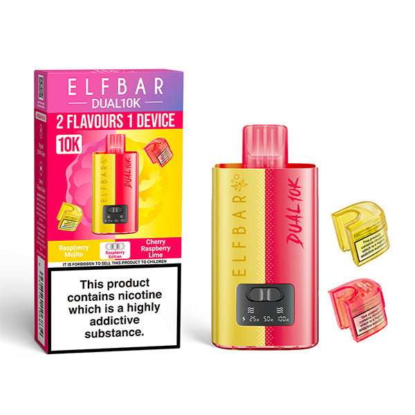 Elf Bar Dual 10K Raspberry Edition Prefilled Pod Vape Kit
