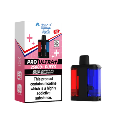 Hayati Pro Ultra Plus 25000 Strawberry Grapefruit and Strawberry Dragonfruit Replacement Pods