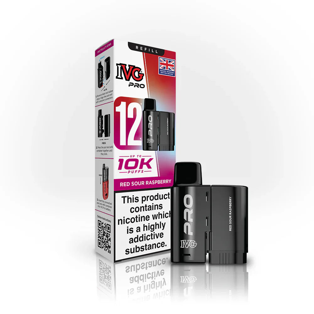 IVG Pro 12 Red Sour Raspberry Prefilled Pod