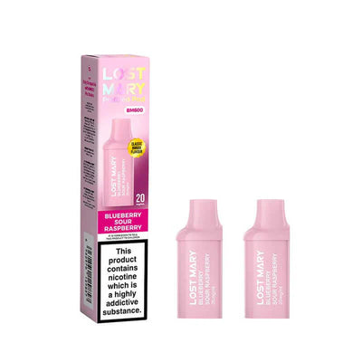 Lost Mary BM600 Blueberry Sour Raspberry Prefilled Replacement Pods Pack of 2