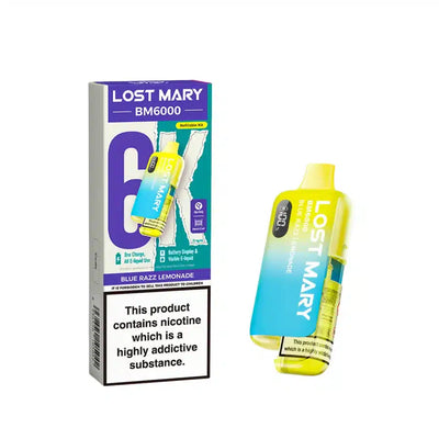 Lost Mary BM6000 Blue Razz Lemonade Compliant Post June 1st Refillable Pod Kit