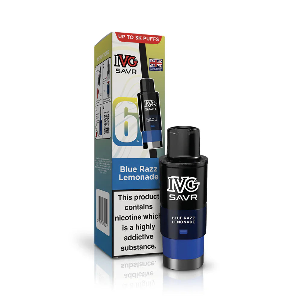 IVG SAVR Blue Razz Lemonade Compliant Post June 1st Prefilled Pod