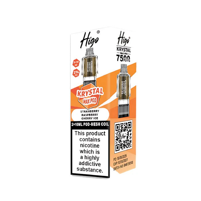 Higo Krystal Max Prefilled Pods Strawberry Raspberry Cherry Ice