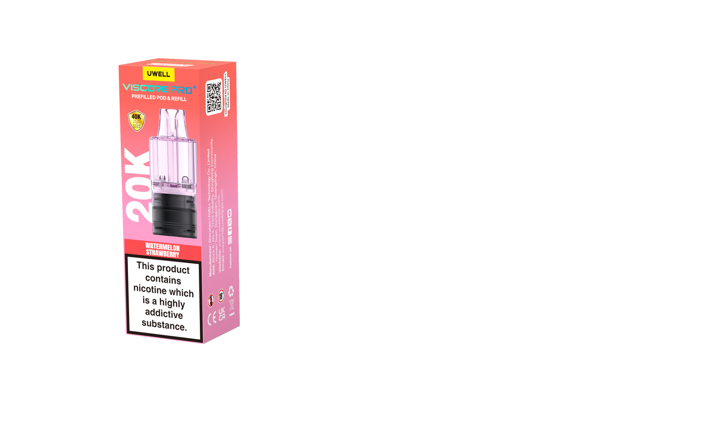 Uwell Viscore Pro+ 20K Watermelon Strawberry Replacement Pod