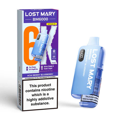 Lost Mary BM6000 Acai Berry Blueberry Compliant Post June 1st Refillable Pod Kit