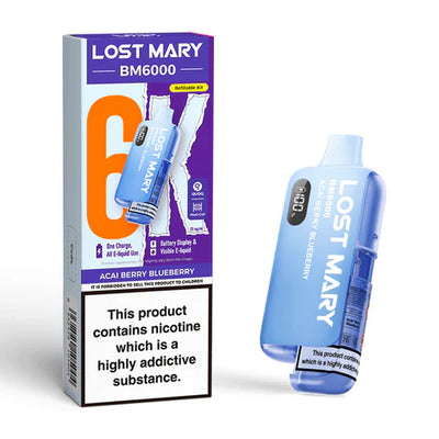 Lost Mary BM6000 Acai Berry Blueberry Compliant Post June 1st Refillable Pod Kit