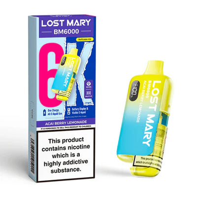 Lost Mary BM6000 Acai Berry Lemonade Compliant Post June 1st Refillable Pod Kit
