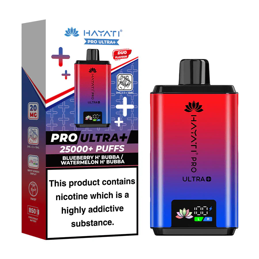 Hayati Pro Ultra Plus 25000 Blueberry H' Bubba and Watermelon H' Bubba Prefilled Pod Kit