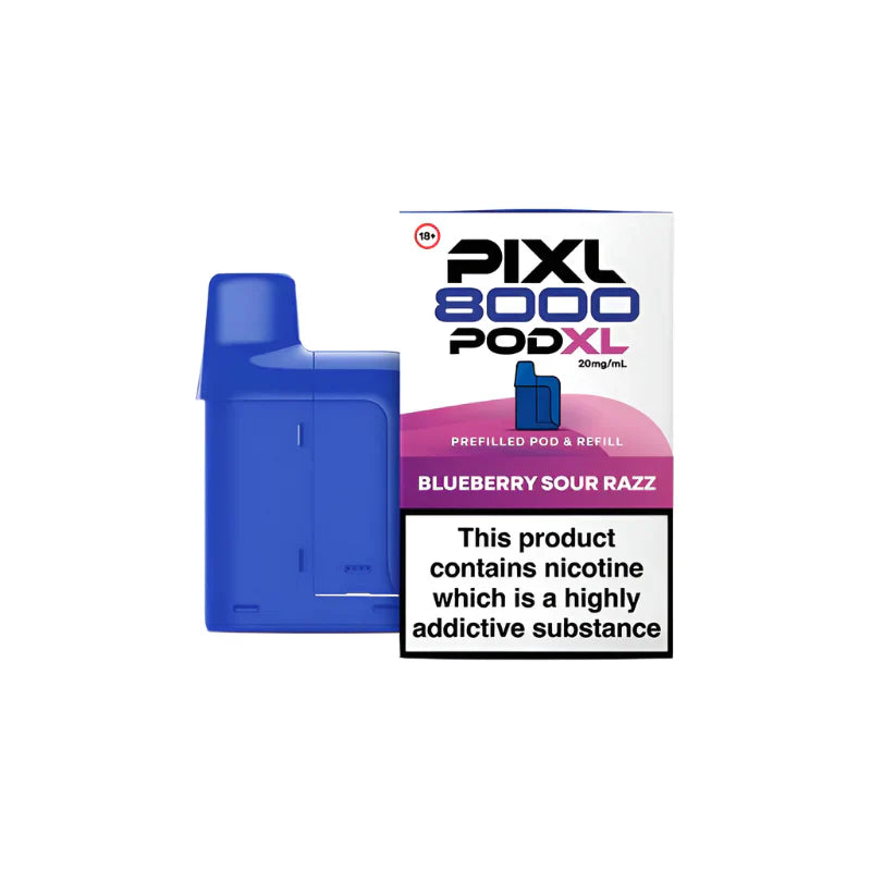 PIXL 8000 Blueberry Sour Razz Compliant Post June 1st Prefilled Pod