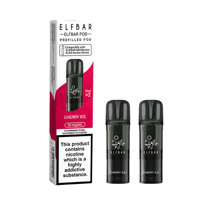 Elf Bar 600 Compliant Post June 1st Cherry Ice Prefilled Pods Pack of 2