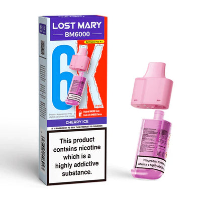 Lost Mary BM6000 Cherry Ice Compliant Post June 1st Refillable Pod