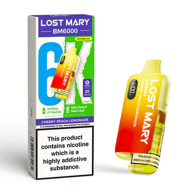 Lost Mary BM6000 Cherry Peach Lemonade Compliant Post June 1st Refillable Pod Kit