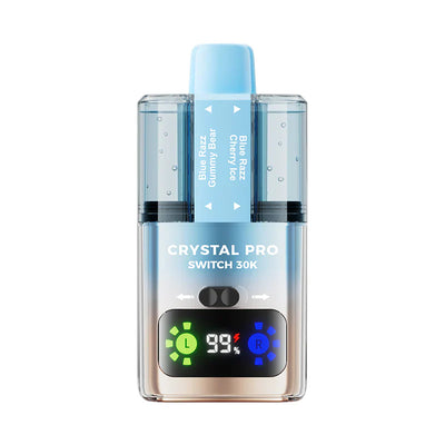 Crystal Pro Switch 30K Blue Razz Gummy Bear and Blue Razz Cherry Ice Prefilled Pod Kit