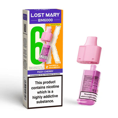 Lost Mary BM6000 Fizzy Cherry Compliant Post June 1st Refillable Pod