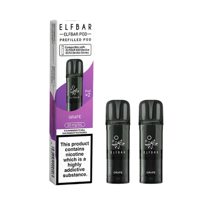 Elf Bar 600 Compliant Post June 1st Grape Prefilled Pods Pack of 2