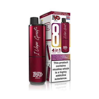 IVG 2400 4‑In‑1 Passionfruit Edition Rechargeable Pod Kit