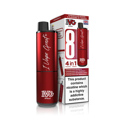 IVG 2400 4‑In‑1 Pomegranate Edition Rechargeable Pod Kit