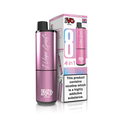IVG 2400 4‑In‑1 Strawberry Ice Edition Rechargeable Pod Kit