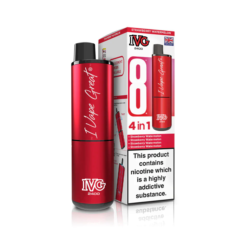 IVG 2400 4‑In‑1 Strawberry Watermelon Edition Rechargeable Pod Kit