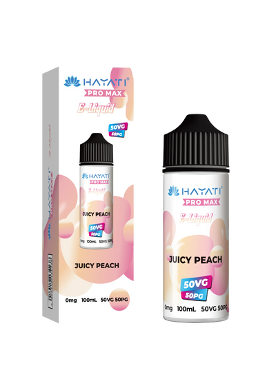 Juicy Peach 50/50 Shortfill E-Liquid by Hayati Pro Max 100ml
