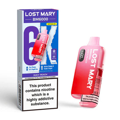 Lost Mary BM6000 Juicy Peach Compliant Post June 1st Refillable Pod Kit