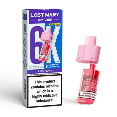 Lost Mary BM6000 Juicy Peach Compliant Post June 1st Refillable Pod