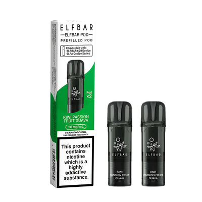 Elf Bar 600 Compliant Post June 1st Kiwi Passion Fruit Guava Prefilled Pods Pack of 2