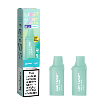 Lost Mary BM600 Lemon Lime Prefilled Replacement Pods Pack of 2