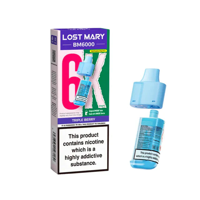 Lost Mary BM6000 Triple Berry Compliant Post June 1st Refillable Pod