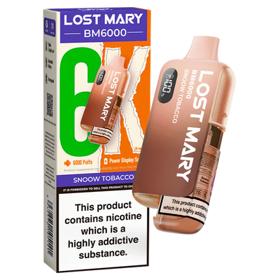 Lost Mary BM6000 Snow Tobacco Compliant Post June 1st Refillable Pod Kit