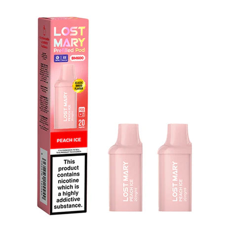 Lost Mary BM600 Peach Ice Prefilled Replacement Pods Pack of 2