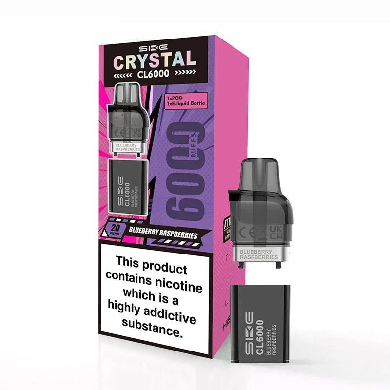 SKE Crystal CL6000 Blueberry Raspberries Prefilled Replacement Pod