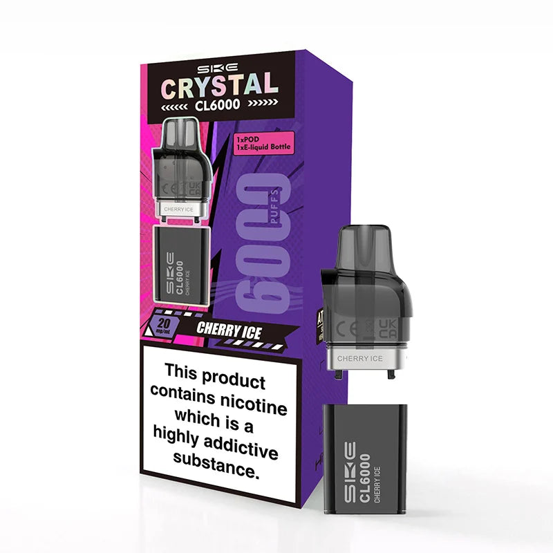 SKE Crystal CL6000 Cherry Ice Prefilled Replacement Pod