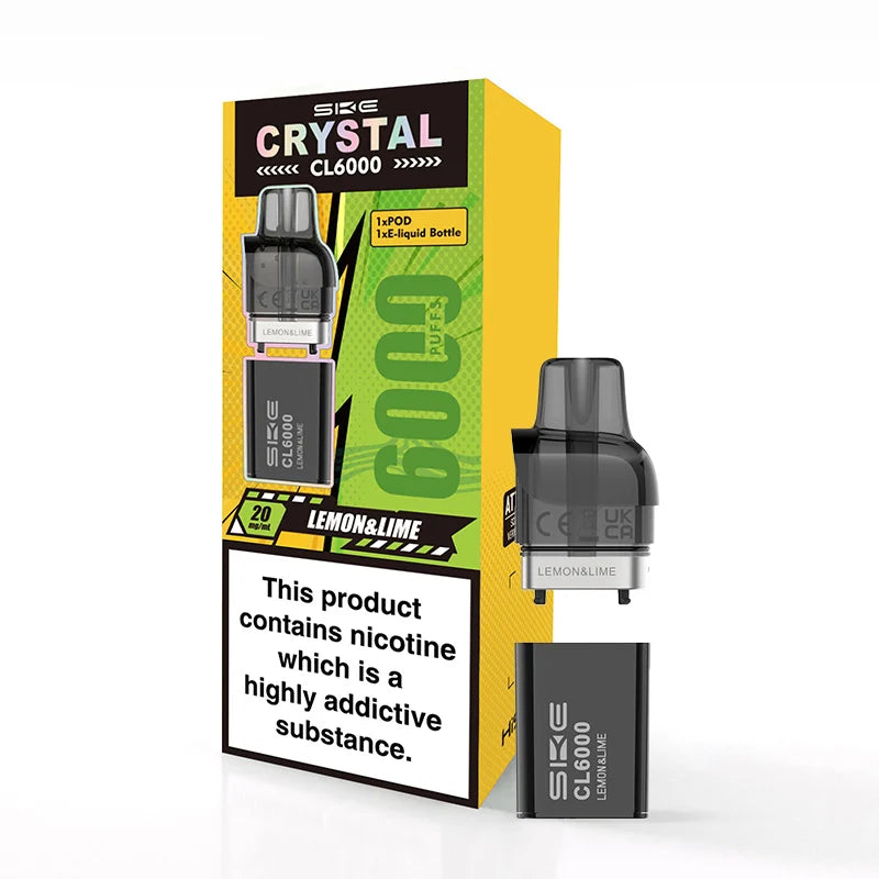 SKE Crystal CL6000 Lemon Lime Prefilled Replacement Pod