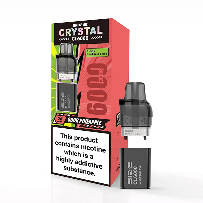 SKE Crystal CL6000 Sour Pineapple Prefilled Replacement Pod