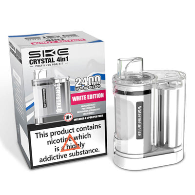 SKE Crystal 2400 White Edition 4-in-1 Prefilled Pod Vape Kit