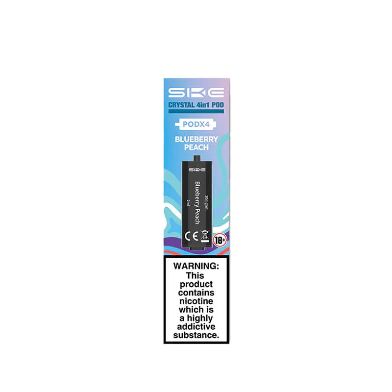 SKE Crystal 4-in-1 2400 Blueberry Peach Prefilled Pods